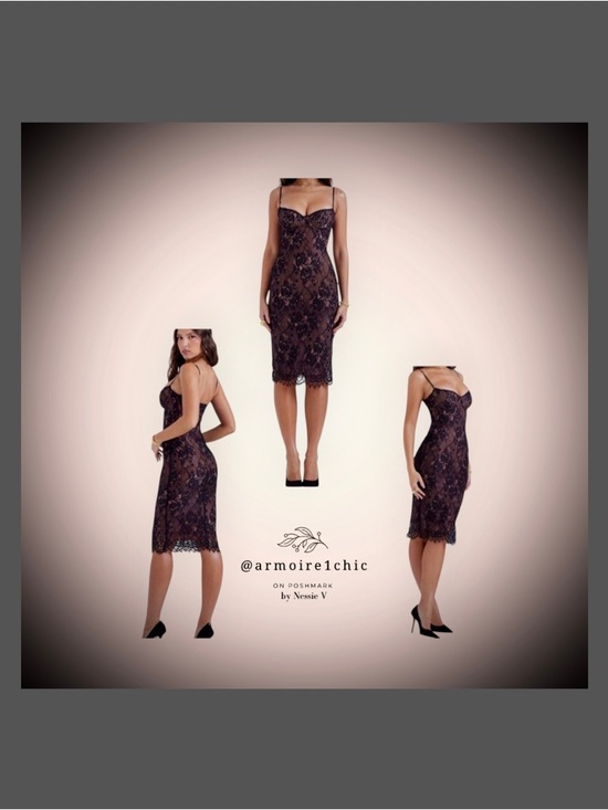 Ariella & Ayana Dresses & Skirts - ARIELLA & AYANA | Black Luxe Lace Spaghetti Strap Midi Dress | Women’s Size S